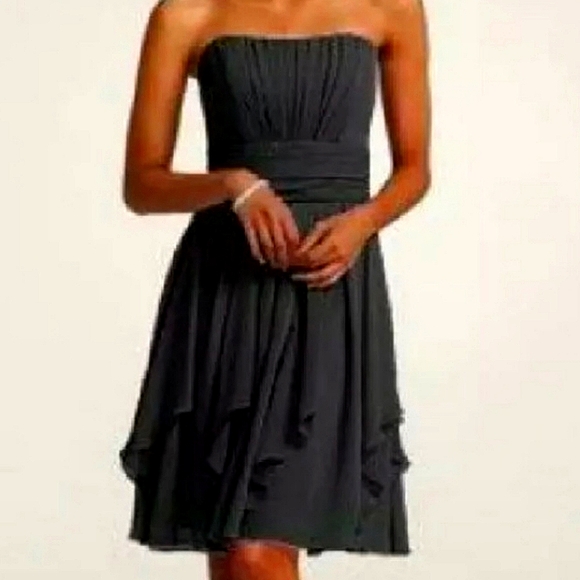 David's Bridal Dresses & Skirts - Black Size 12 DAVID'S BRIDAL Chiffon Strapless Dress